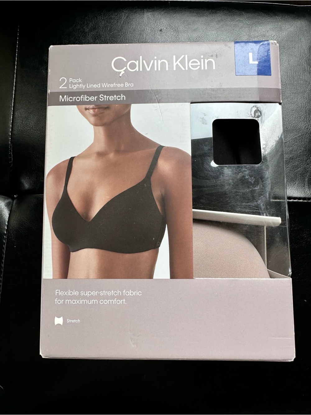 Calvin Klein Black Microfiber Stretch Lightly Lined Wirefree Bra (2 Pack)